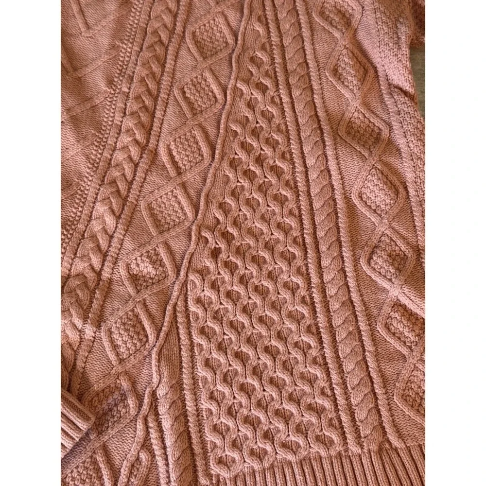 J.‎ Crew Pink Cable Knit Sweater Womens XXS Wool Blend Tunic Longline EUC Blush